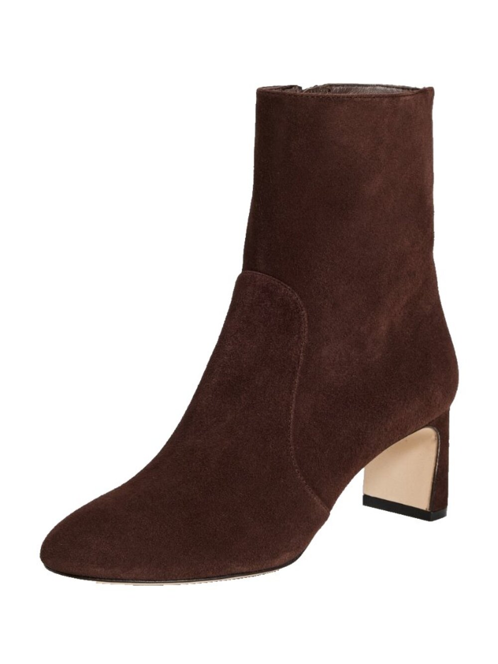 $700 STUART WEITZMAN Babette BOOTIE Zip SUEDE BLOCK HEEL BROWN 9.5 (PD24)